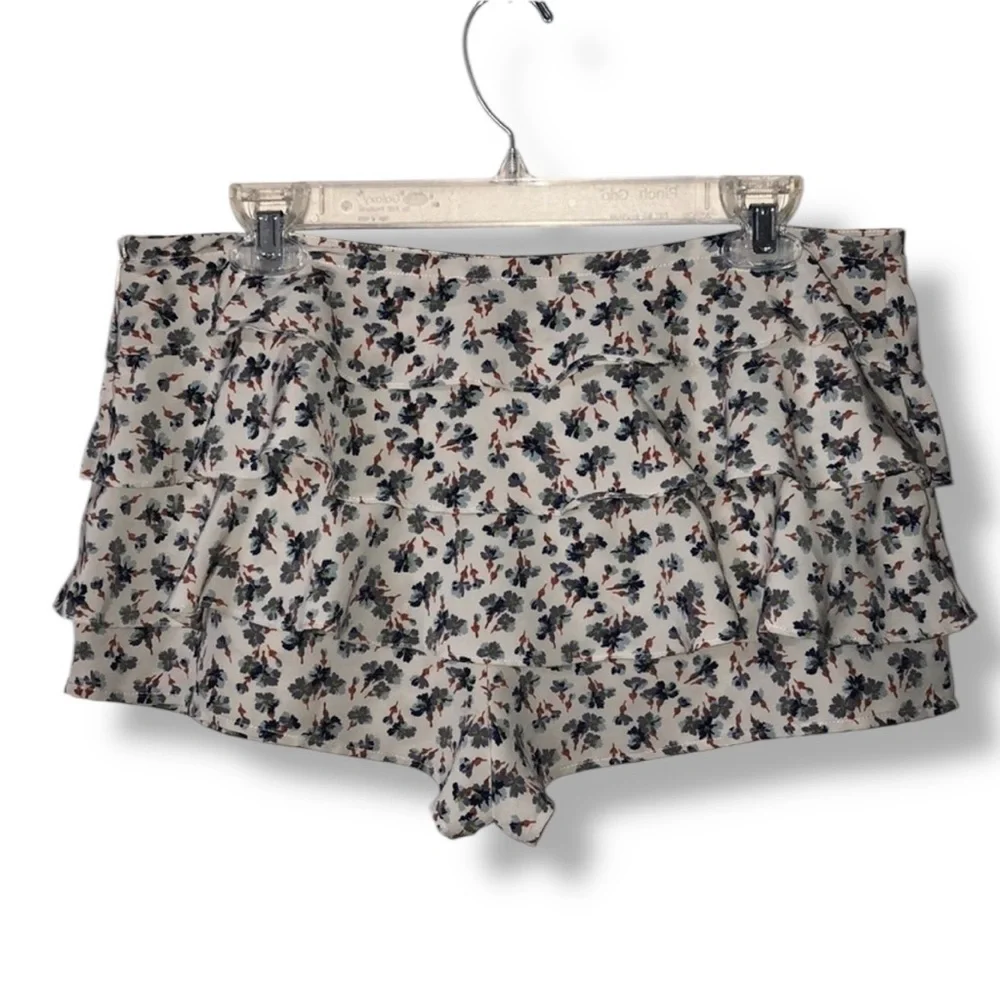 KIMCHI BLUE/URBAN OUTFITTERS Floral Ruffle Micro Shorts Size 8